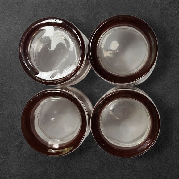 4 Vintage Culver Tortoiseshell Brazilian Brown Lowball Glasses 22K Gold Rocks - Picture 6 of 9